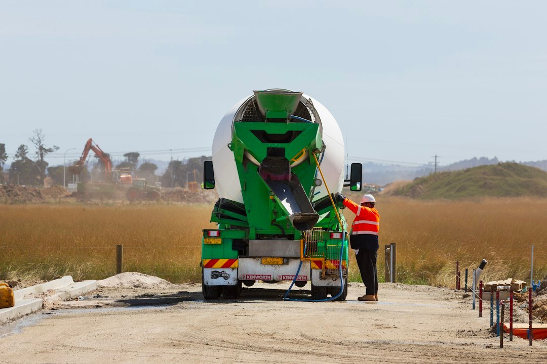 Ready-mix truck at a construction site
